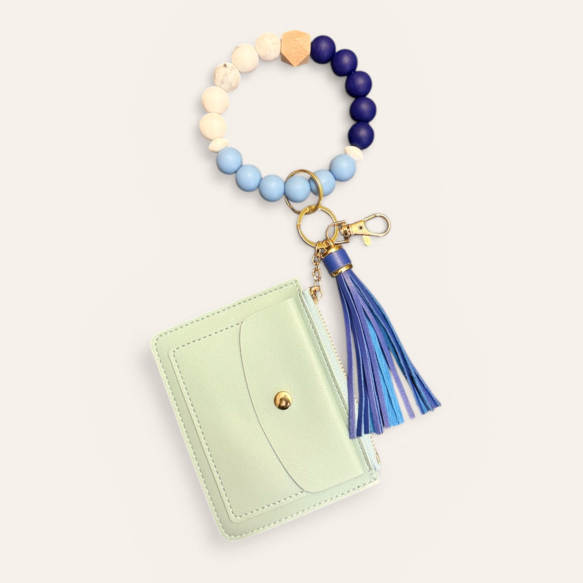 Glacier Breeze Beaded Wristlet Keychain Wallet
