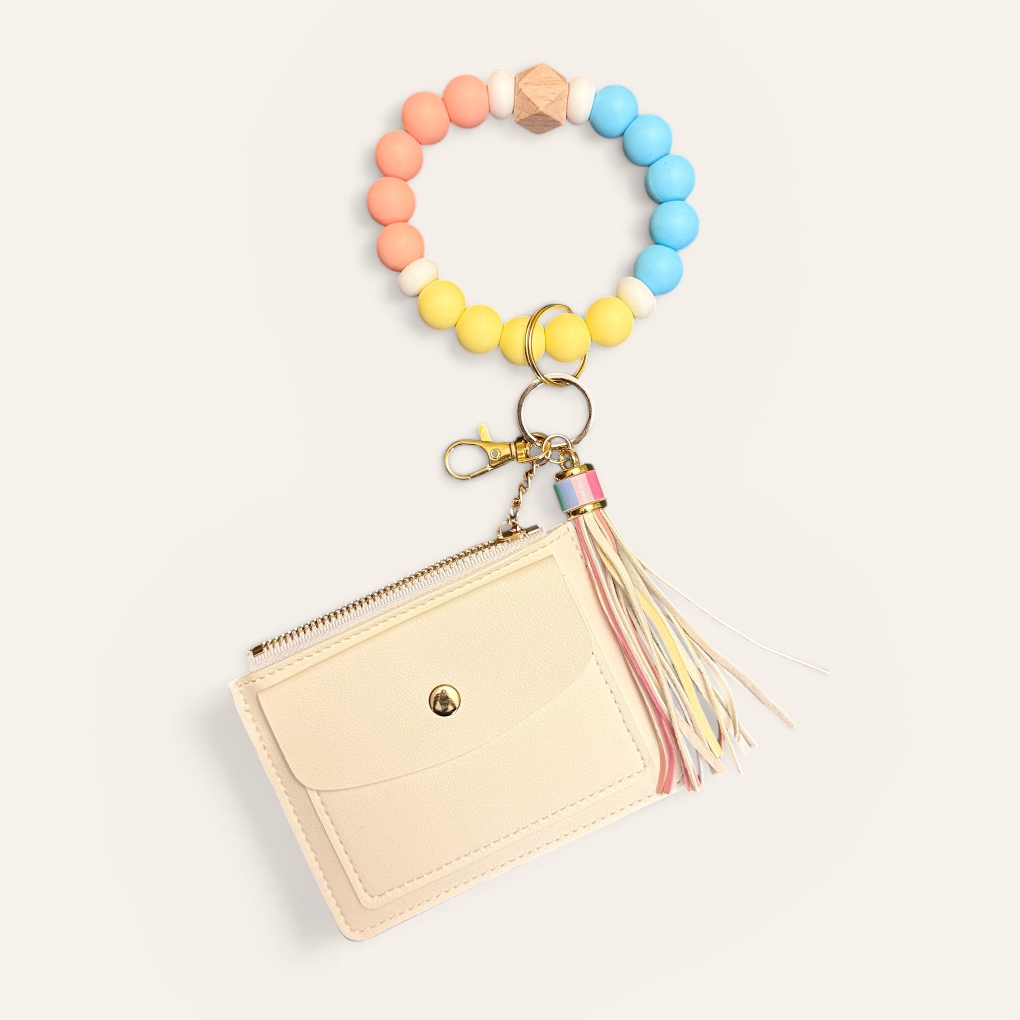 Sunset Sorbet Beaded Wristlet Keychain Wallet 🌅🍧