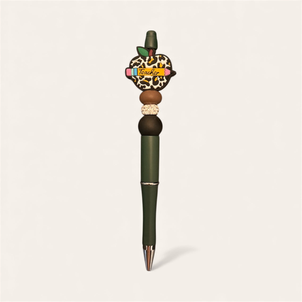 Leopard Apple Teacher Pen