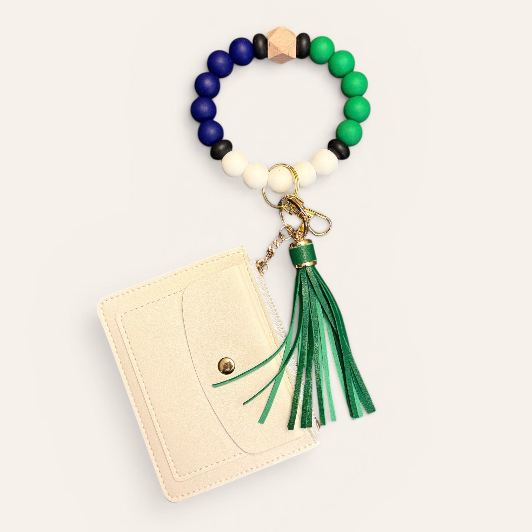 Emerald Coast Beaded Wristlet Keychain Wallet