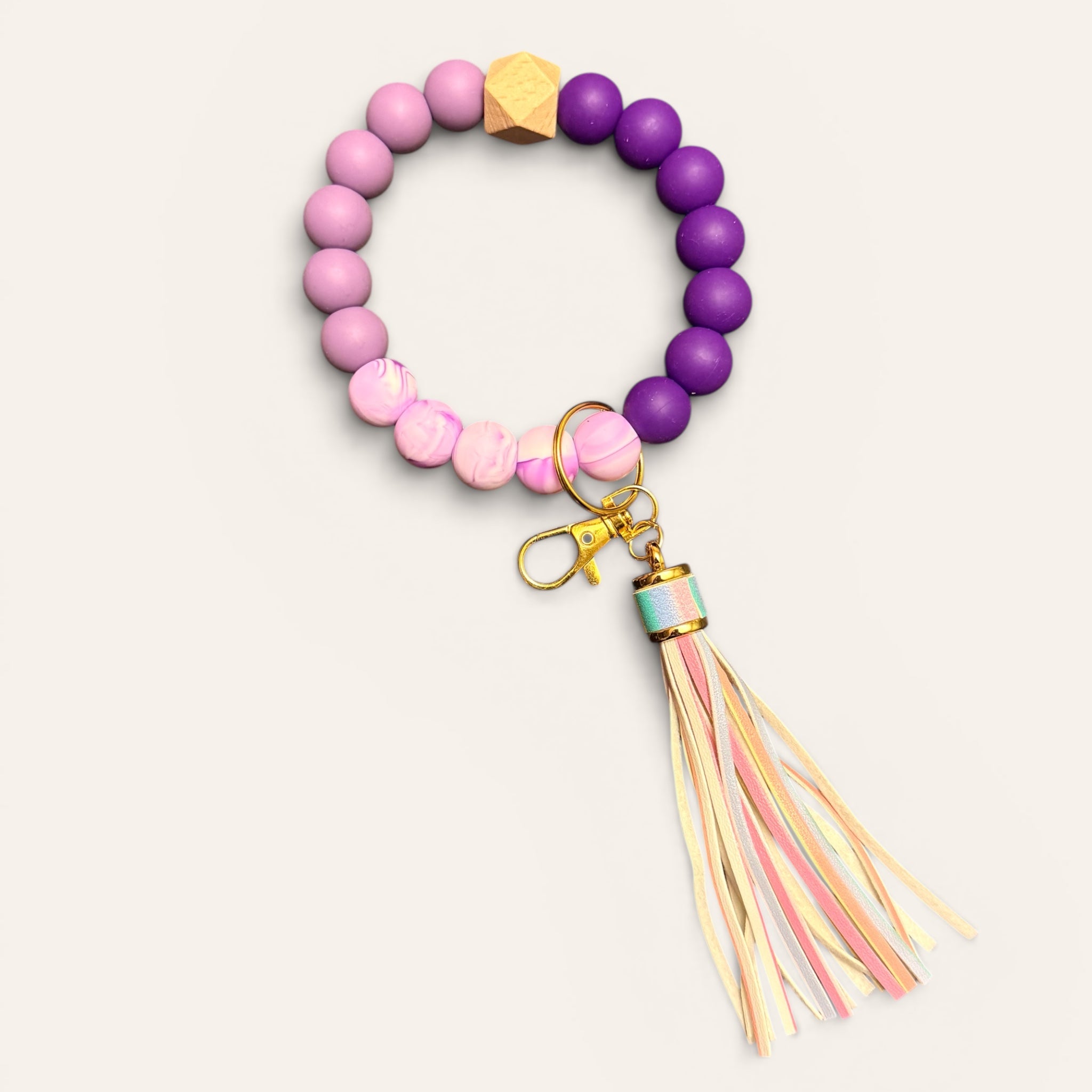 Amethyst Aura Keychain Bracelet