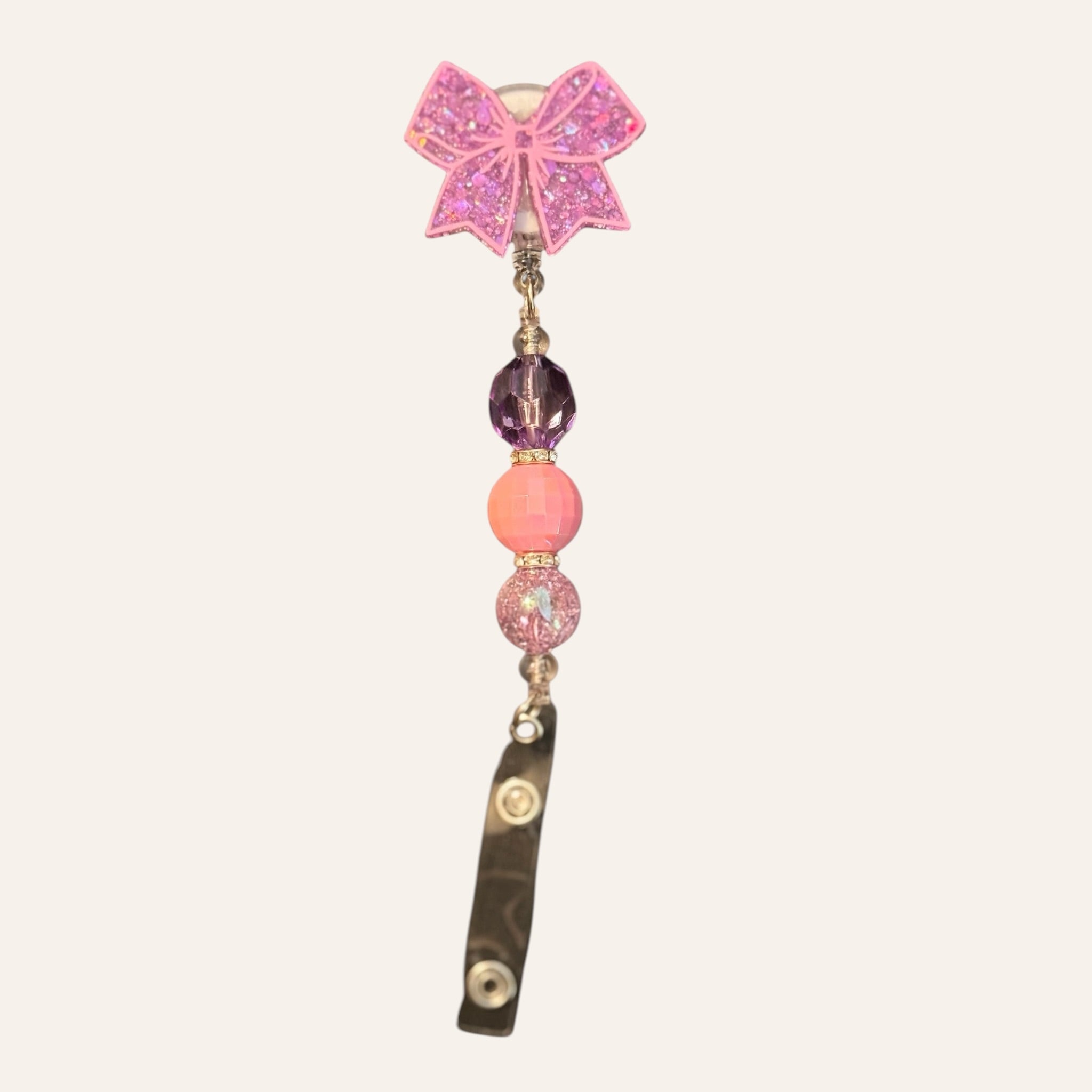 “Pink Sparkle Bow” - Badge Reel