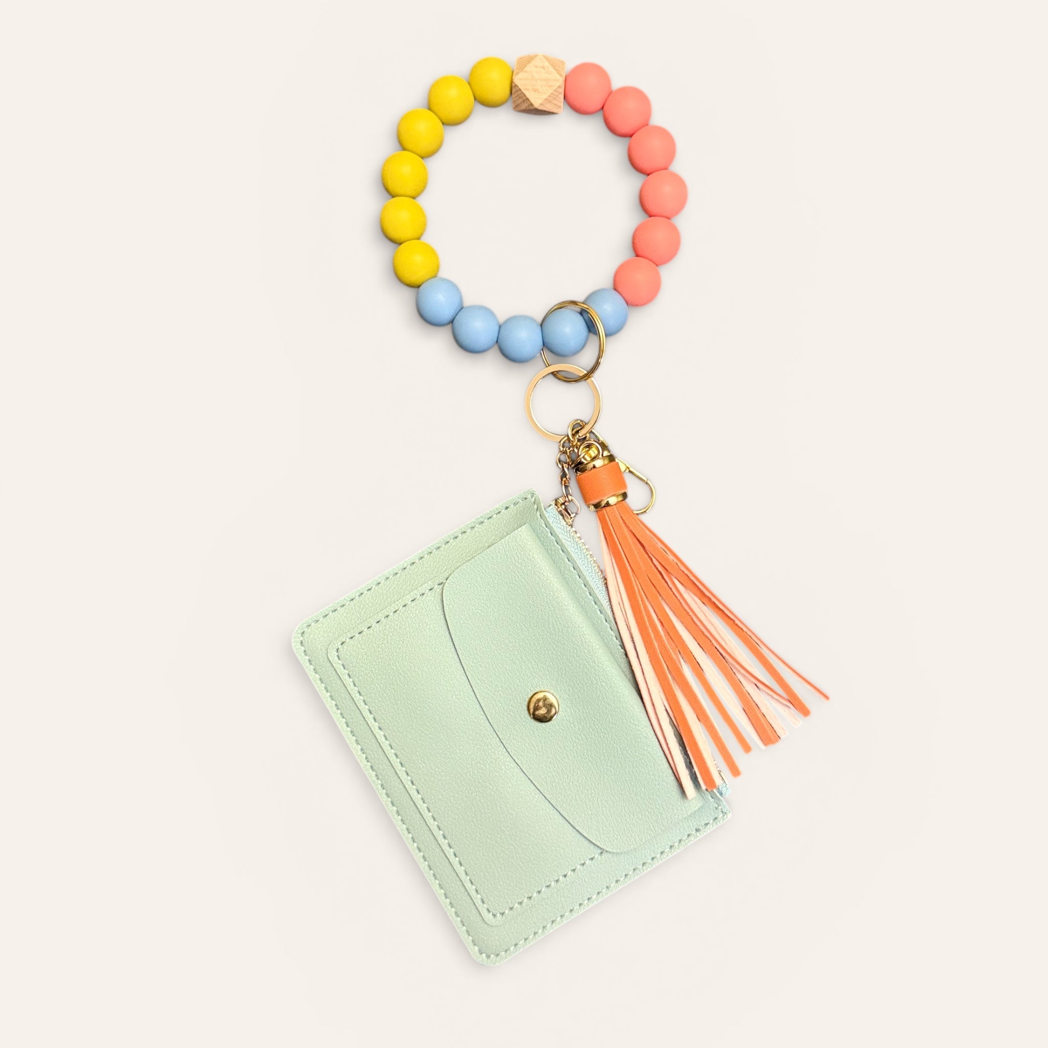 Sunrise Burst Beaded Wristlet Keychain Wallet