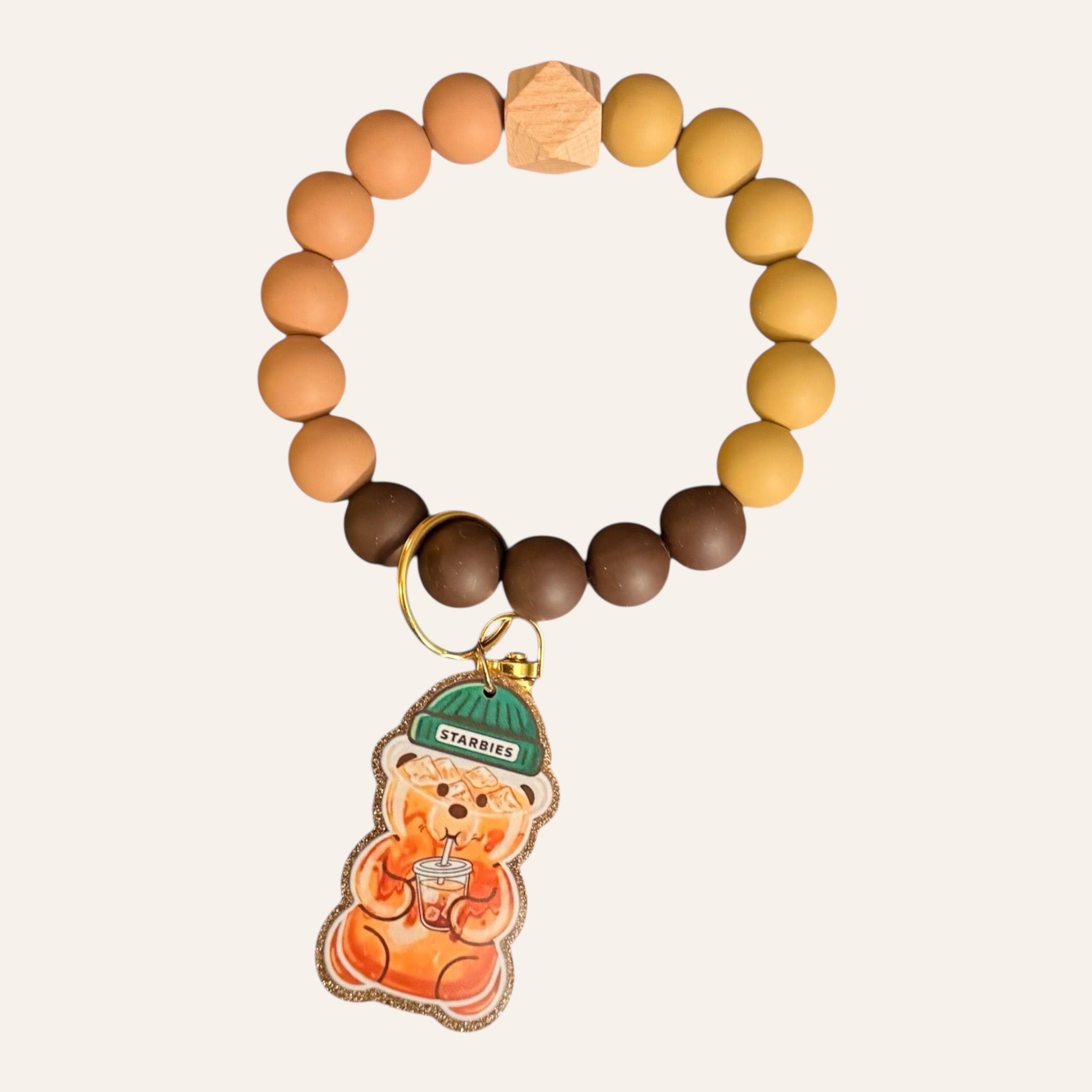 "Iced Coffee Bear" Keychain Bracelet