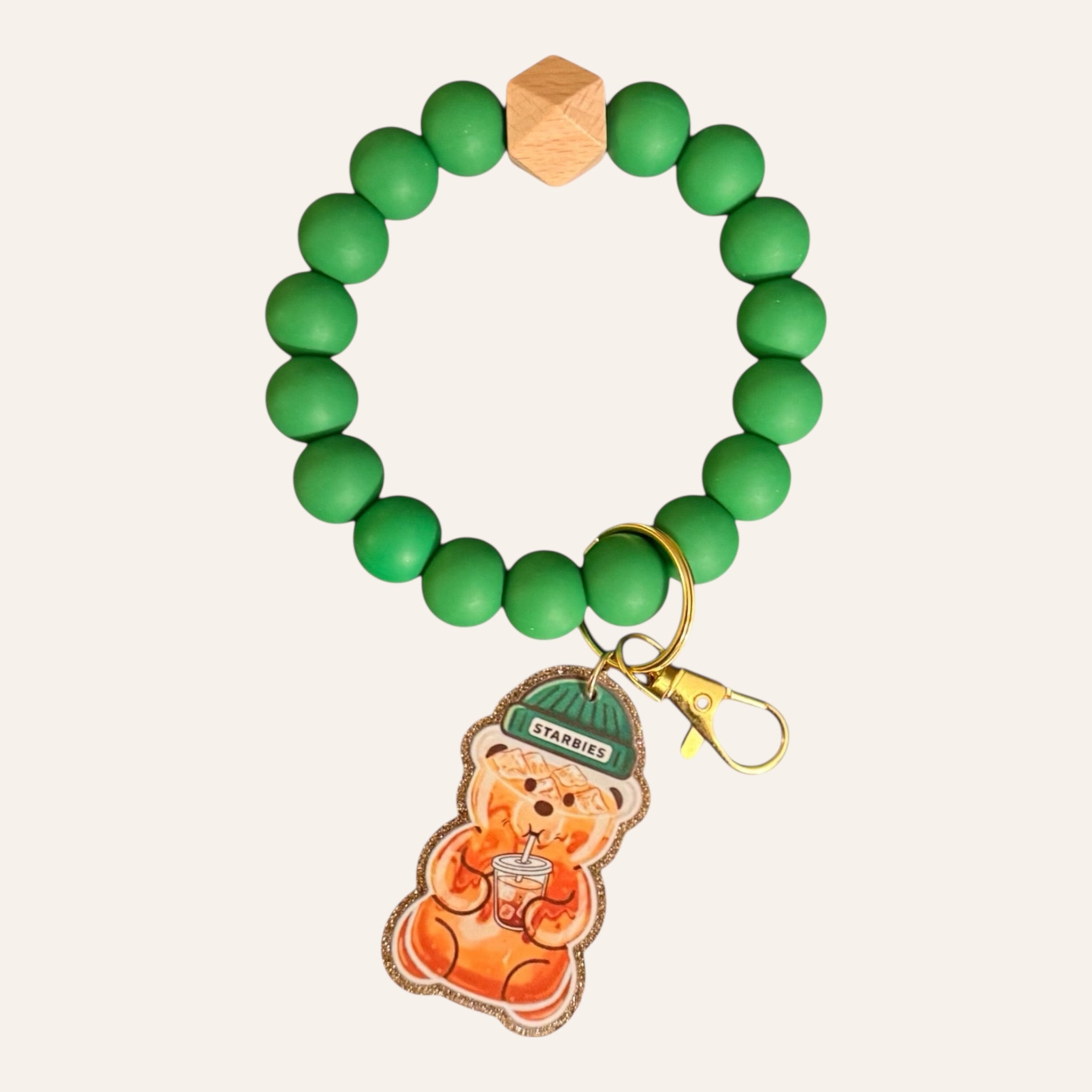 "Iced Coffee Bear" Keychain Bracelet