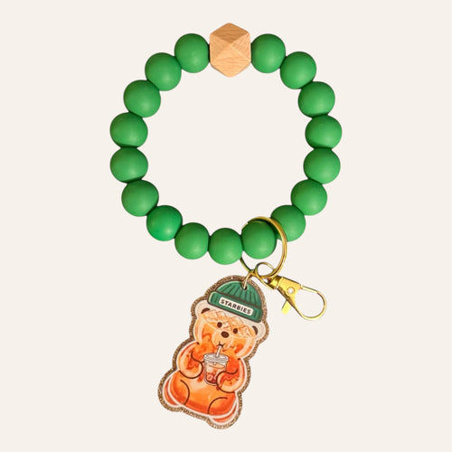 "Iced Coffee Bear" Keychain Bracelet