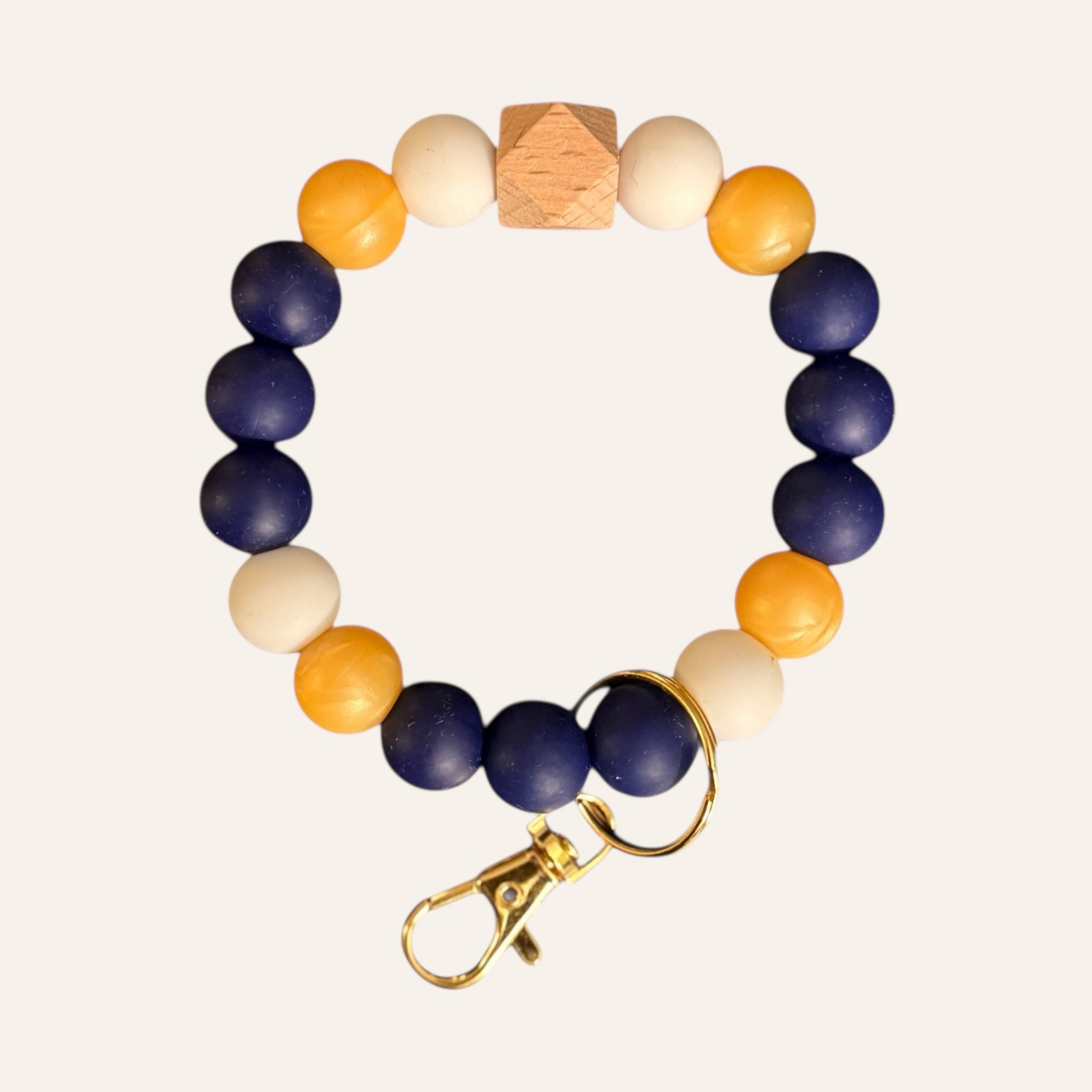 Blue & Gold Keychain Bracelet