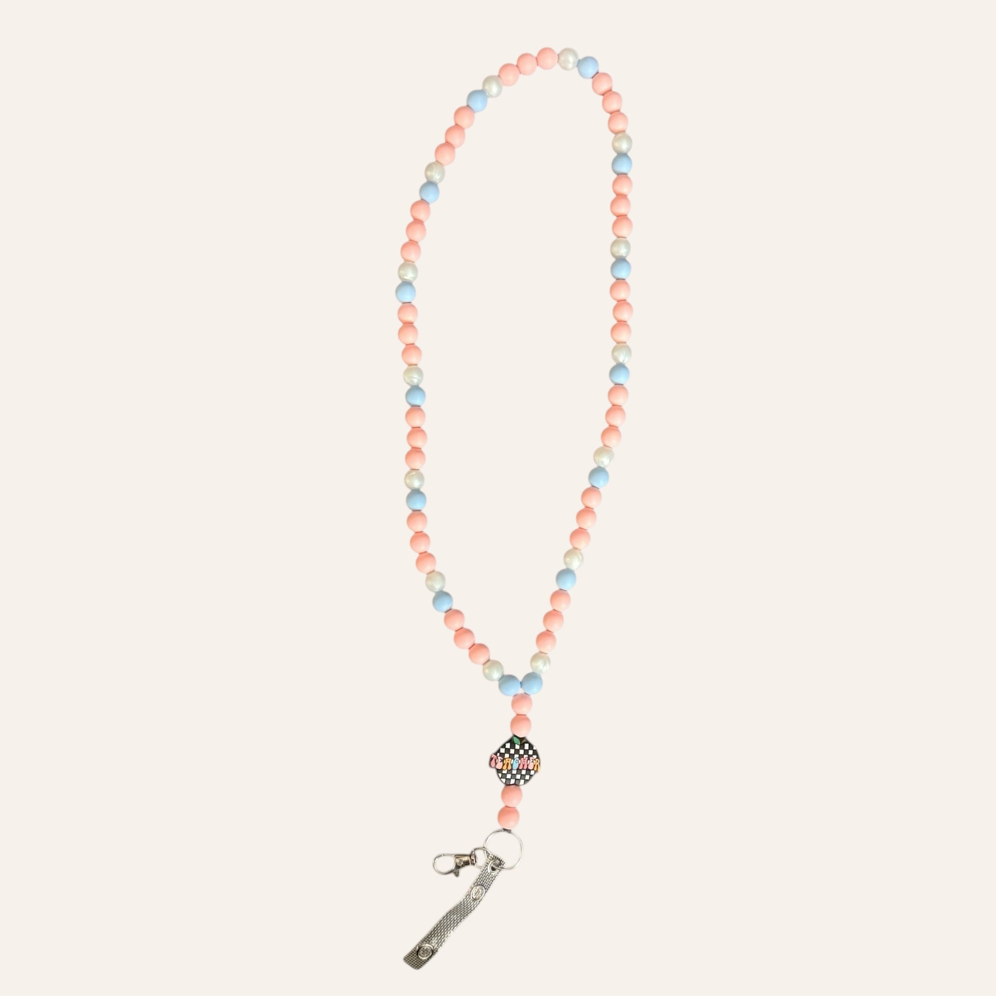 "Teacher Apple" Beaded Lanyard