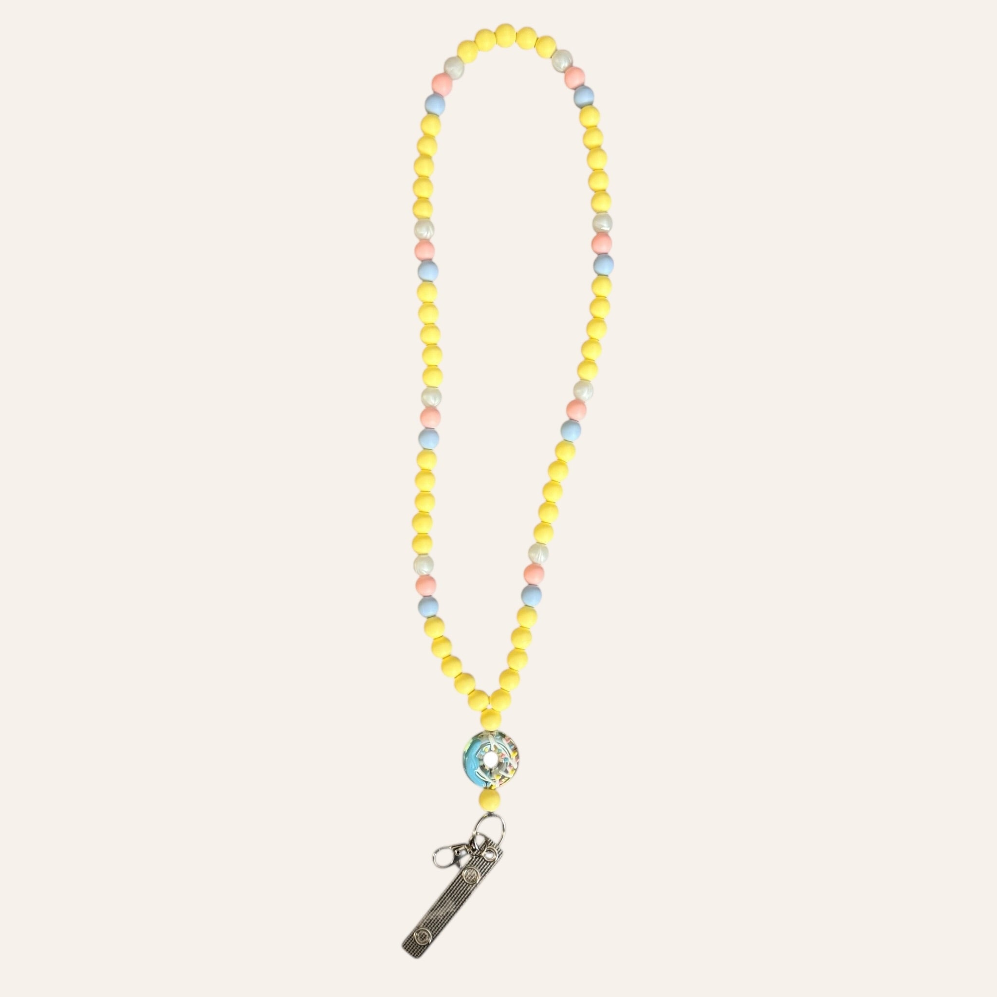 "Sprinkle Donut" Beaded Lanyard