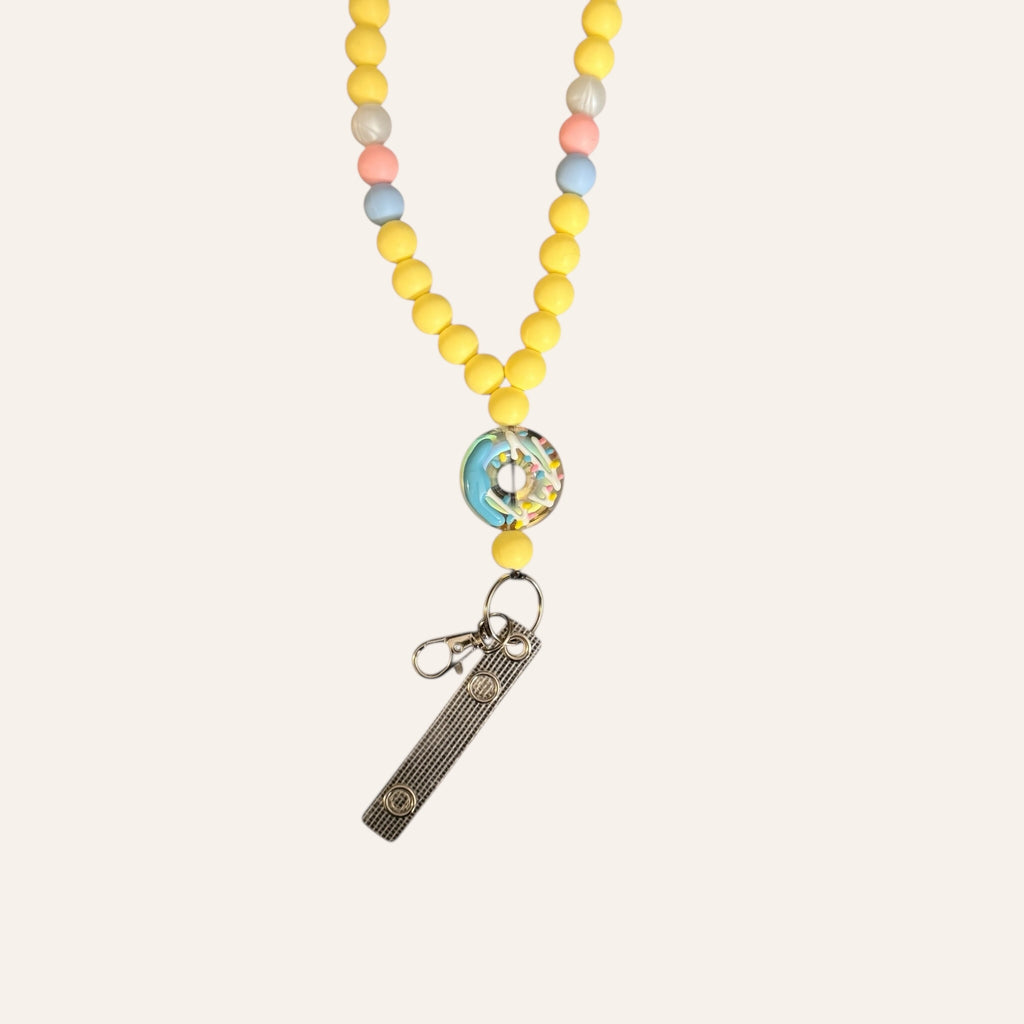 "Sprinkle Donut" Beaded Lanyard