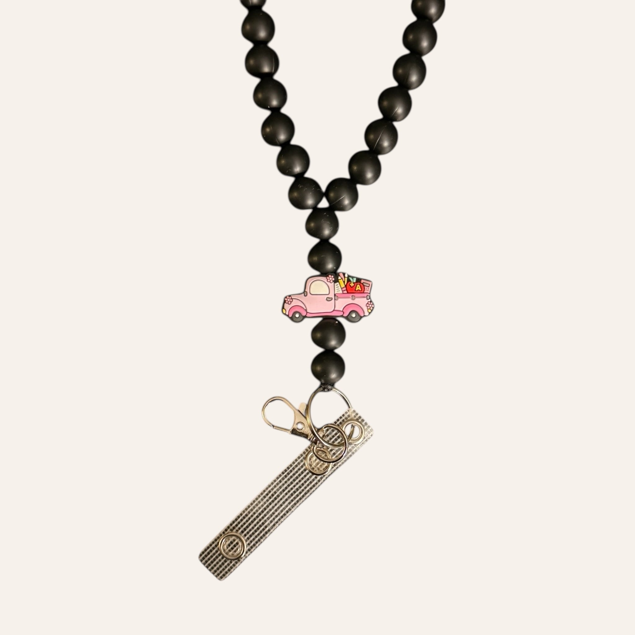 "Teacher Supplies Truck" Beaded Lanyard