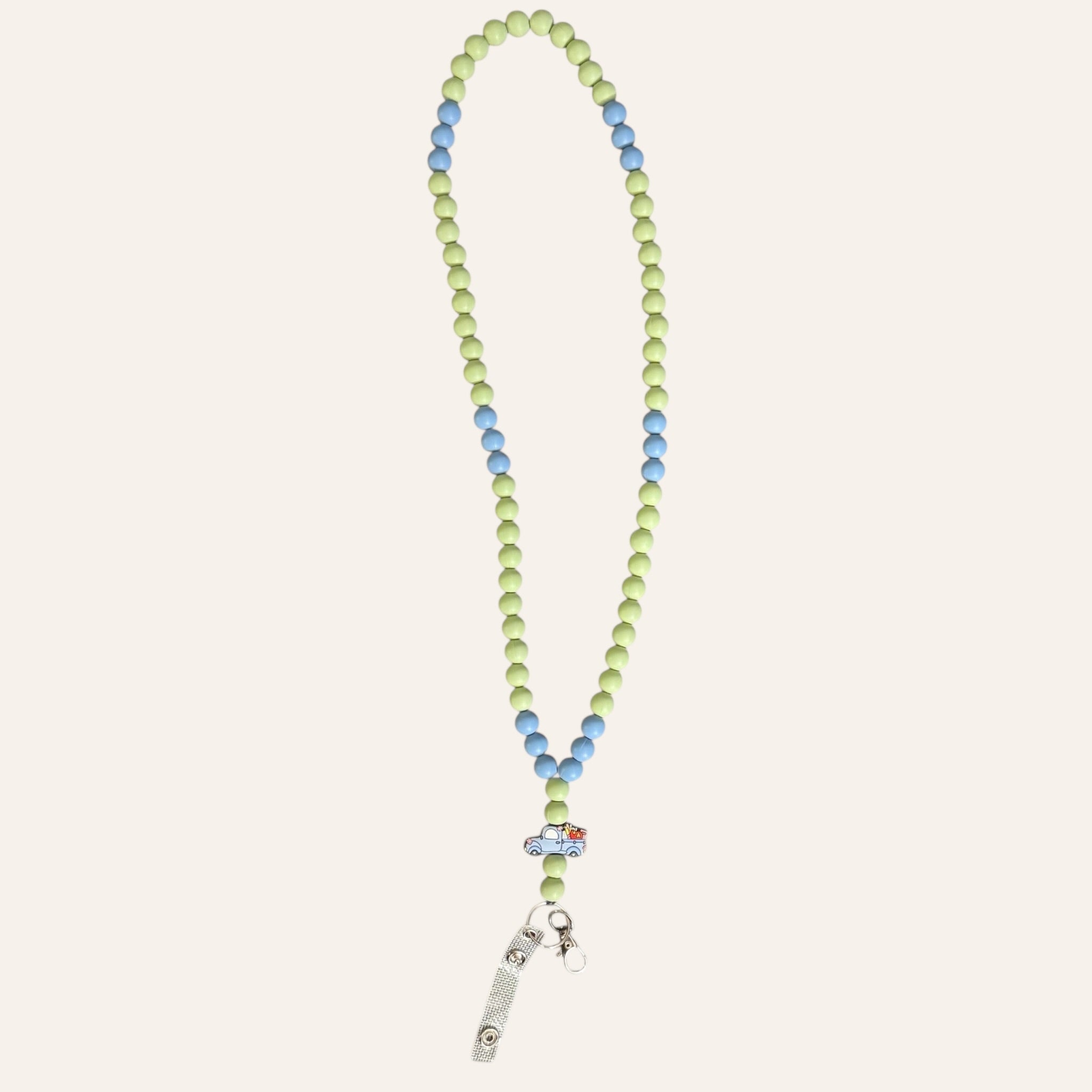 "Teacher Supplies Truck" Beaded Lanyard