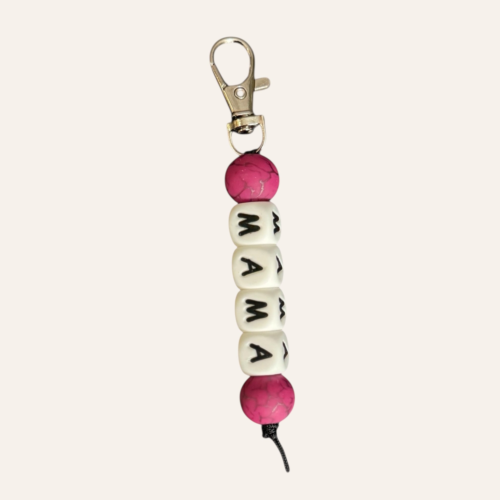 "MAMA" Silicone Beaded Keychain