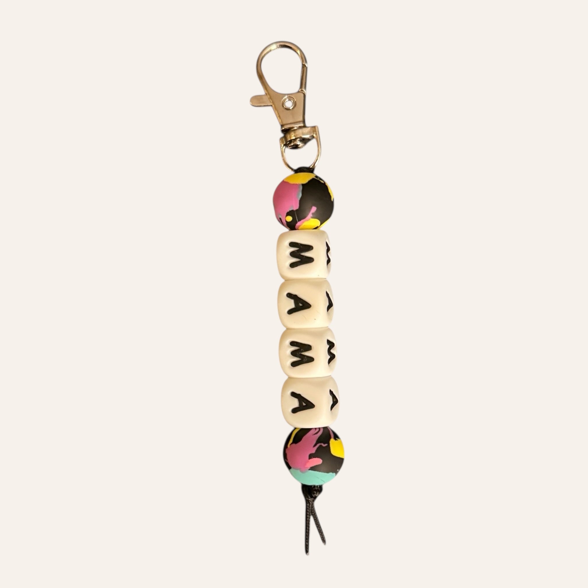 "MAMA" Silicone Beaded Keychain