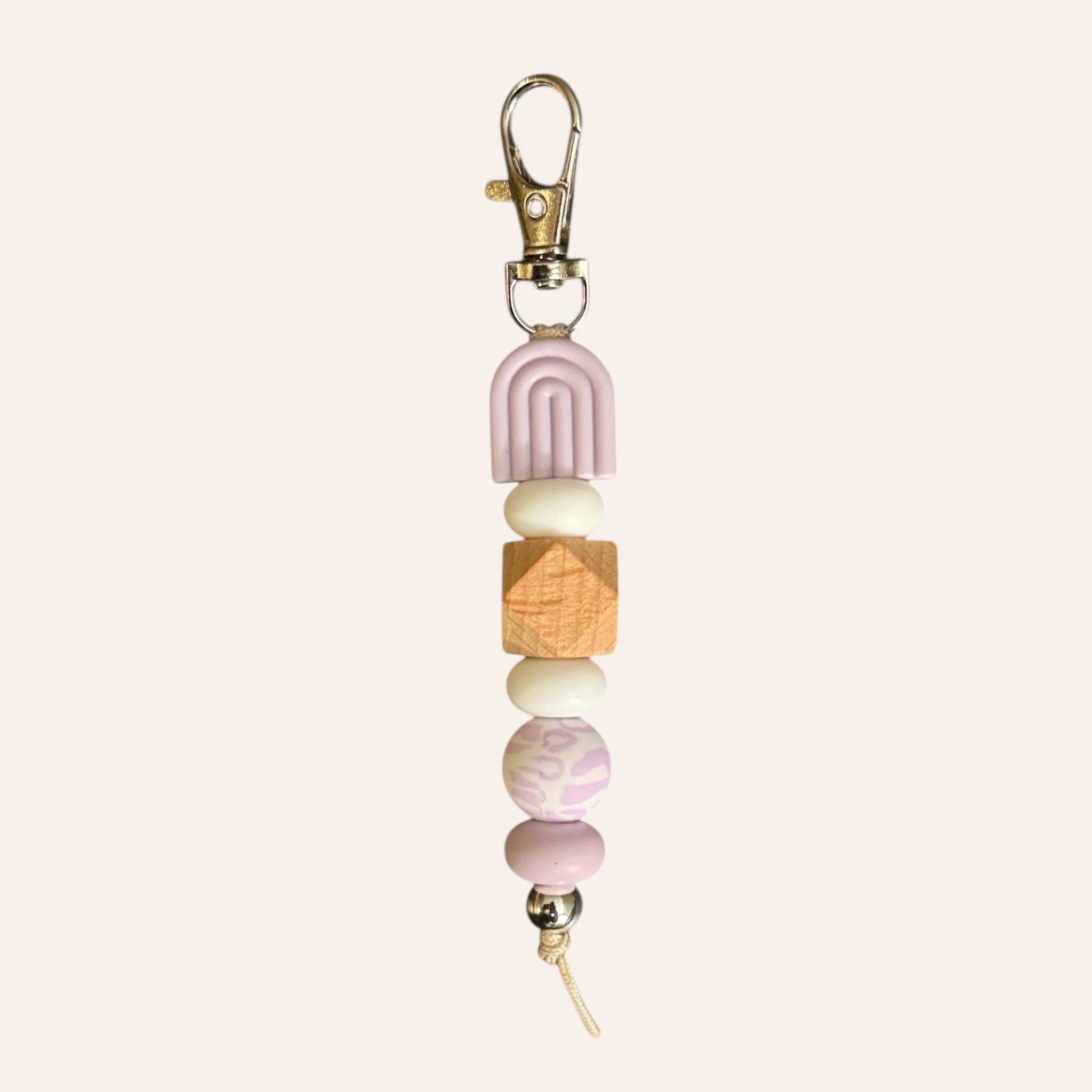 Rainbow Silicone Beaded Keychain