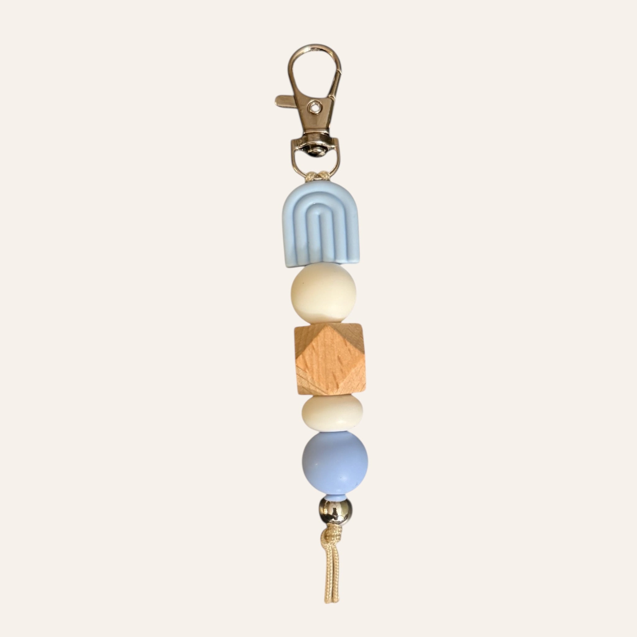 Rainbow Silicone Beaded Keychain