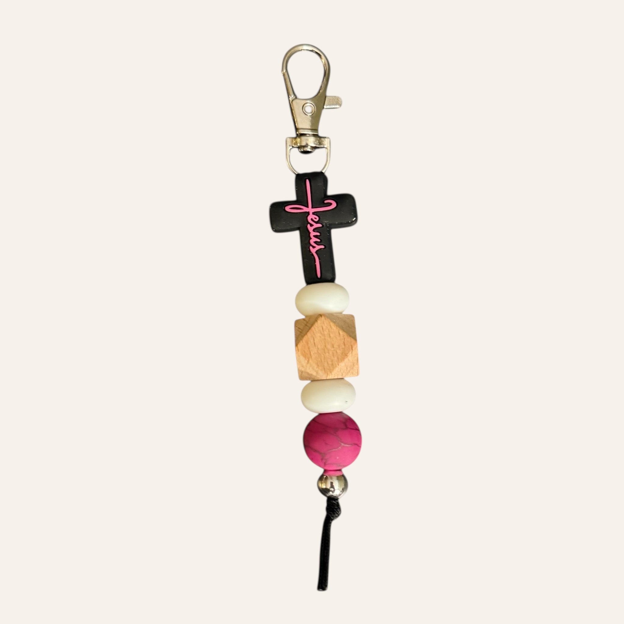 Jesus Cross Beaded Keychain