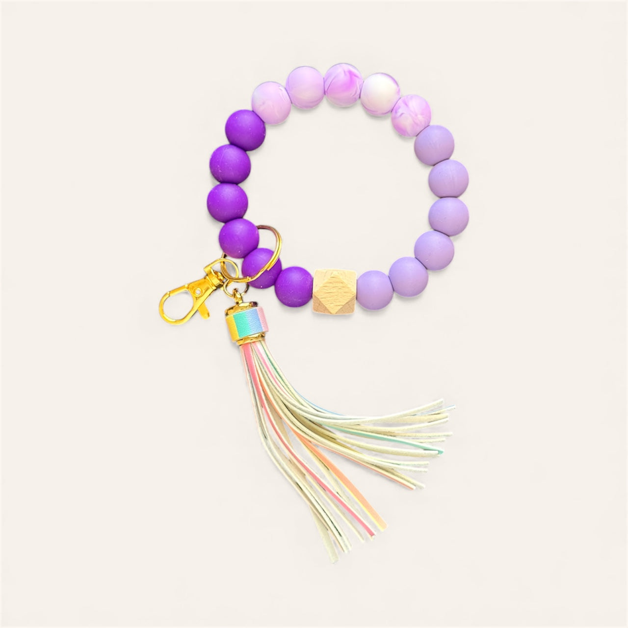 Amethyst Aura Keychain Bracelet
