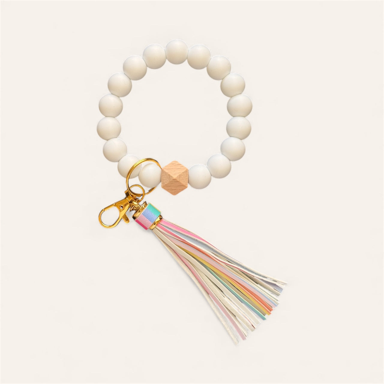 Whisper White Keychain Bracelet